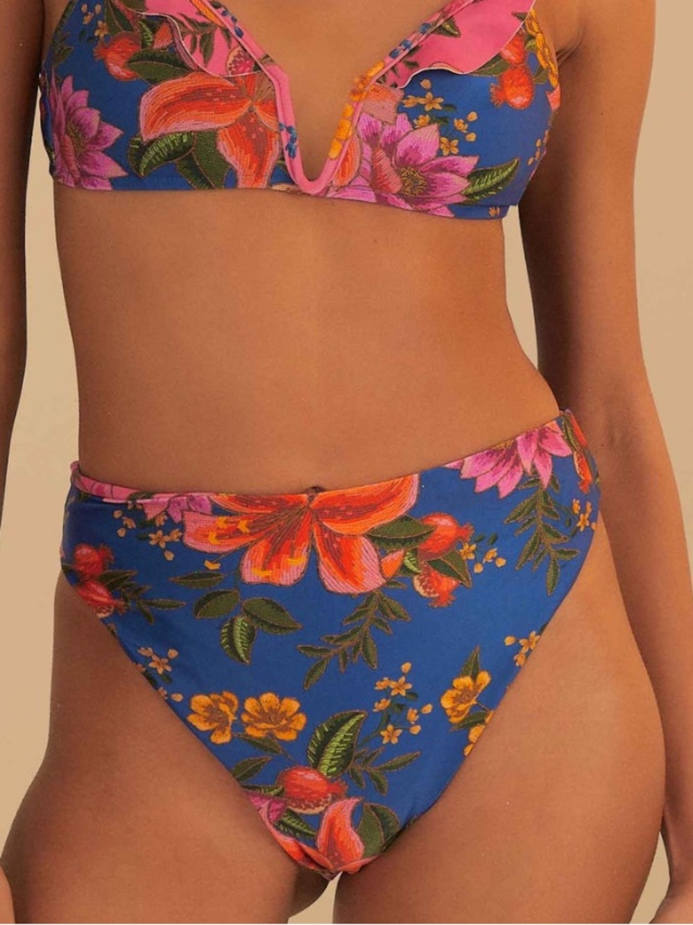 FARM Rio Summer Fruit High-Waist Bikini Bottom